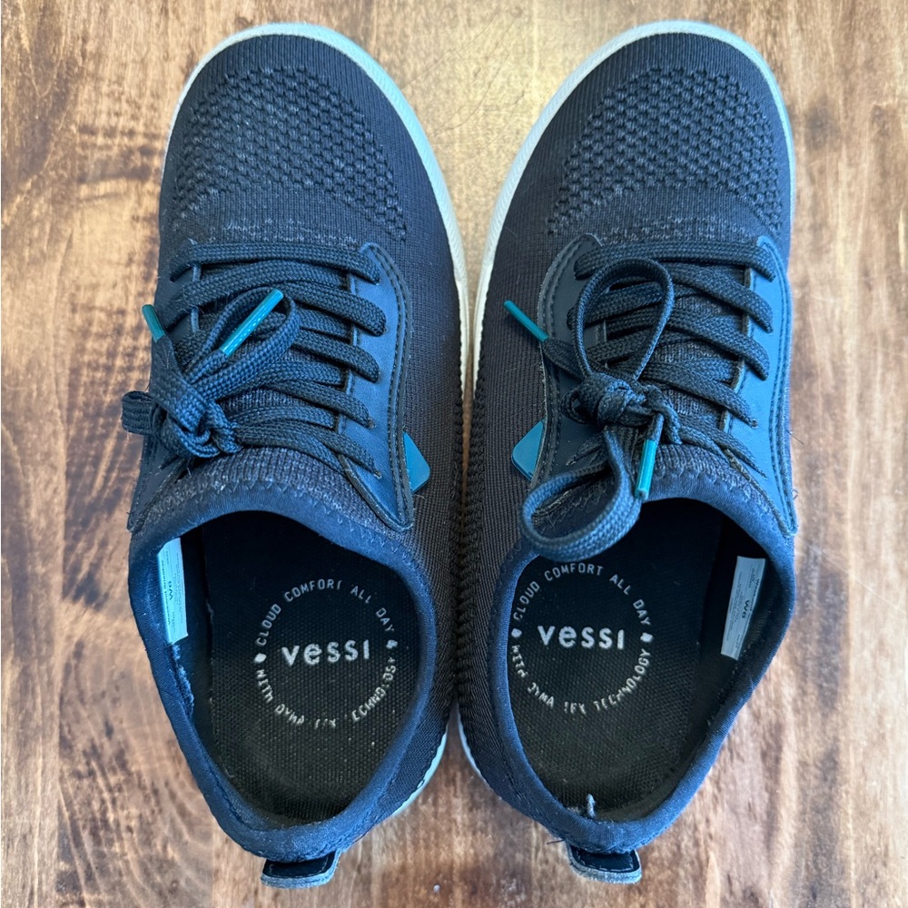 Vessi Black Knit Waterproof Sneakers